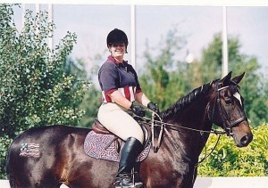 This is Bellissima seen her with owner/rider Melissa Ames. Residing in the USA, together they compete at second level dressage and are working over 4' jumps with ease.
